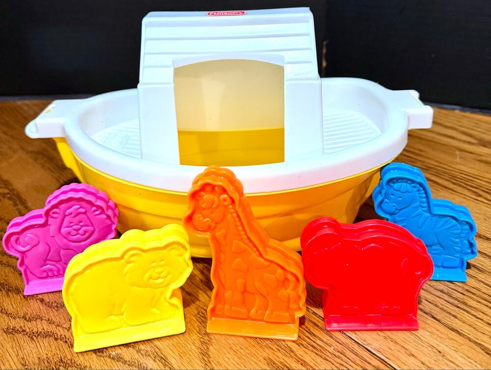 vintage 1990s Playskool Animal Ark Matching Set lion bear giraffe zebra elephant